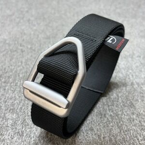Bison Designs Heavy Duty Gunmetal Buckle Webbed Nylon Belt Sz M 44" Black Hiking